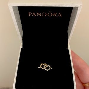 Pandora gold and silver hearts ring size 52